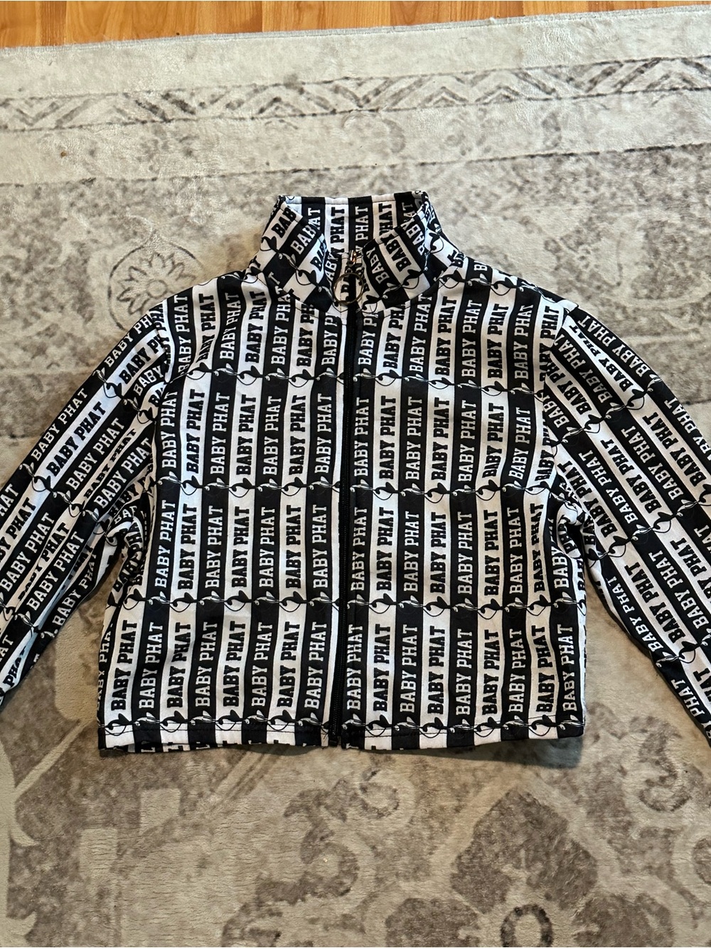 Baby Phat Black and White All-Over Logo Jacket